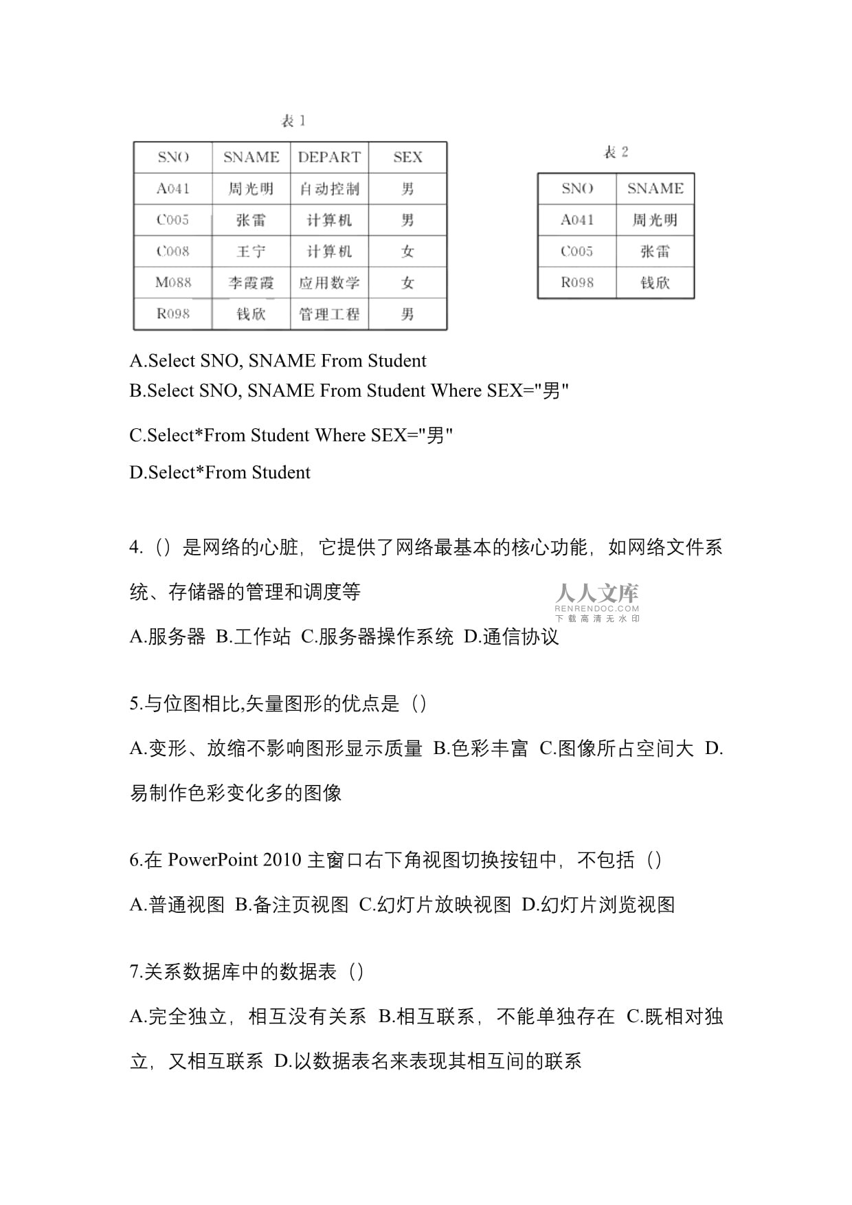 2021年四川省资阳市统招专升本计算机测试卷一(含答案)_第2页