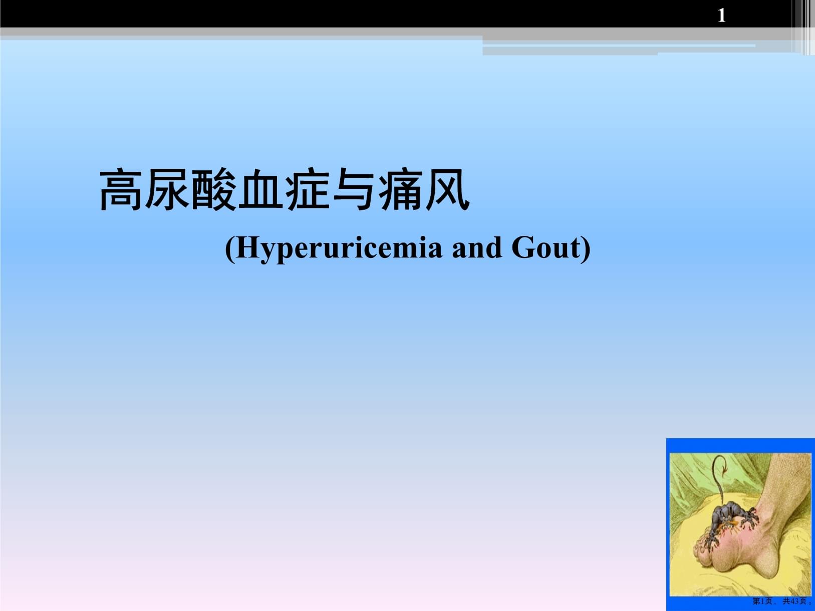 內(nèi)科學(xué)：高尿酸血癥與痛風(fēng)課件(43頁(yè)P(yáng)PT)_第1頁(yè)