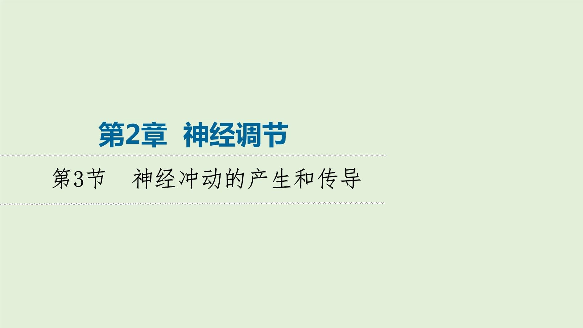 【高中生物】2023-2024學(xué)年 人教版 選擇性必修一 神經(jīng)沖動(dòng)的產(chǎn)生和傳導(dǎo) 課件_第1頁(yè)