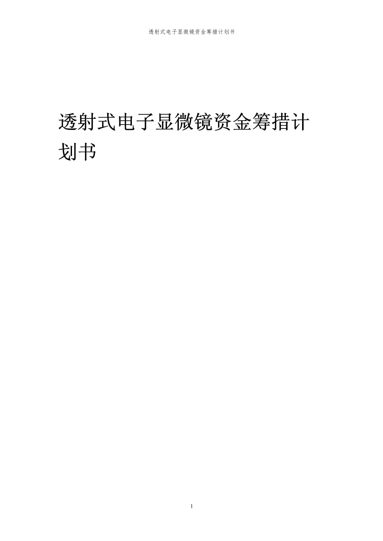 2024年透射式電子顯微鏡項(xiàng)目資金籌措計(jì)劃書(shū)_第1頁(yè)