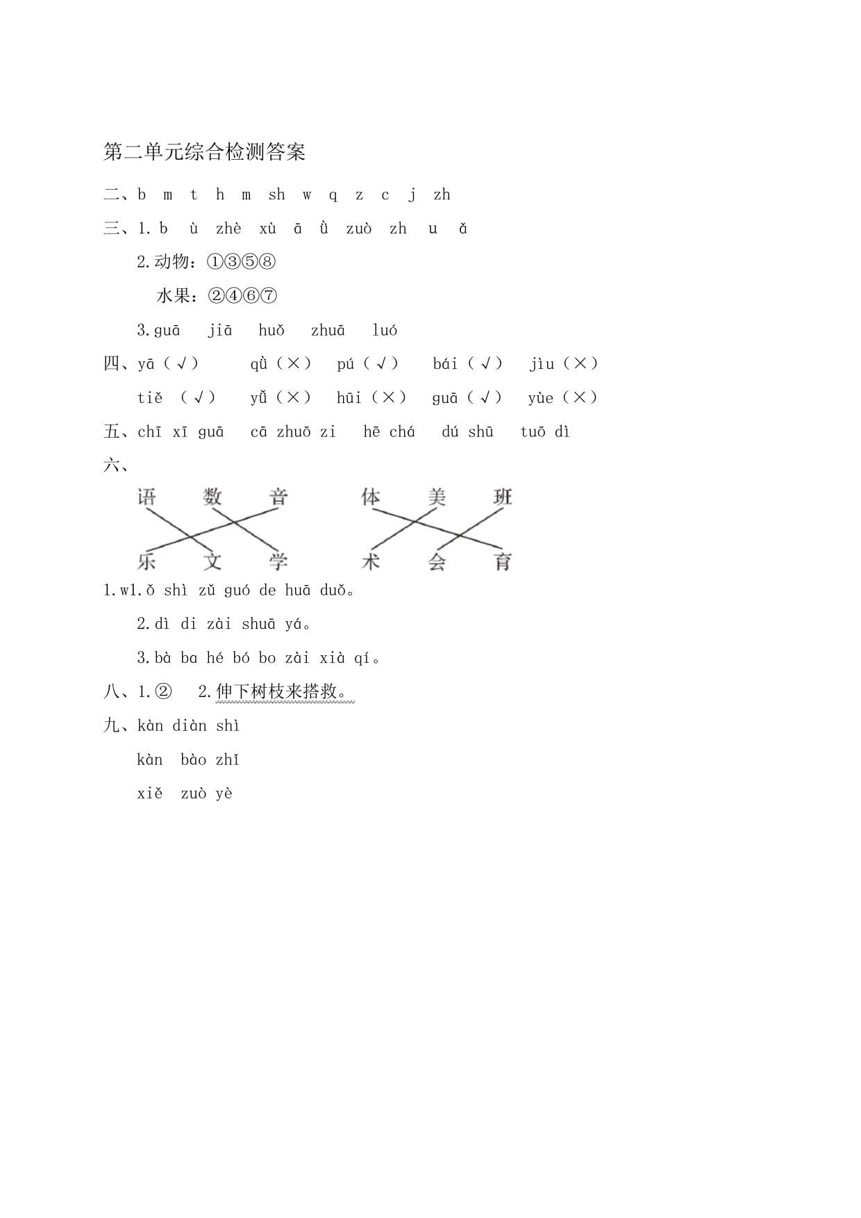 统编kok电子竞技一kok电子竞技上册语文试卷-第二单元综合检测【含答案】_第5页