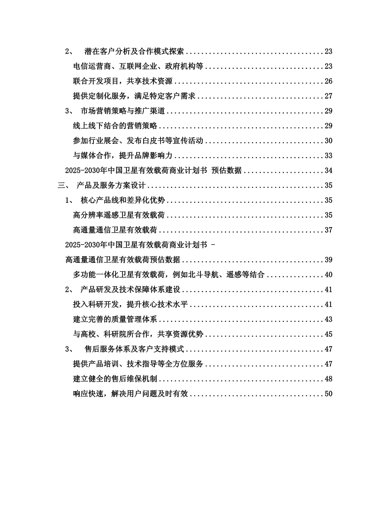 2025-2030年中国卫星有效载荷商业计划书_第2页