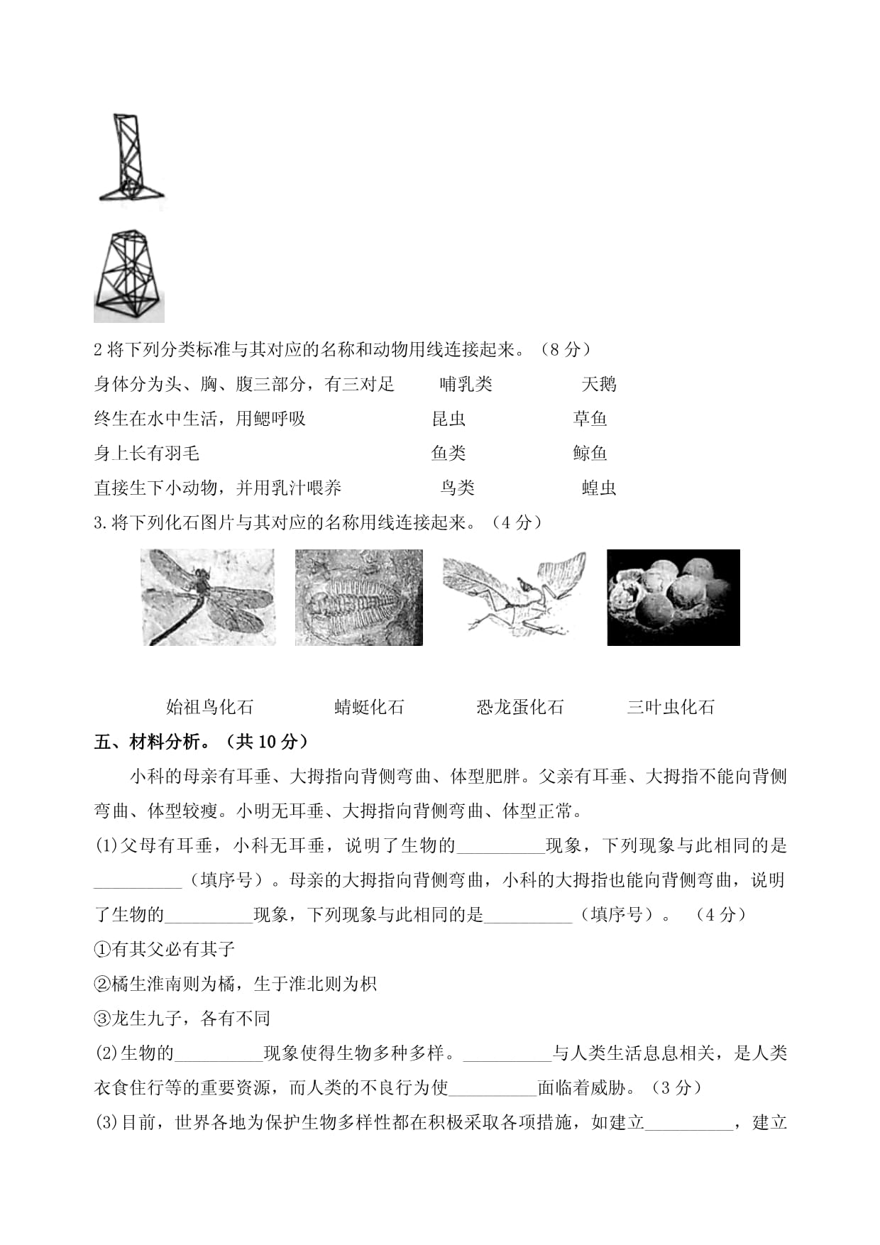 新教科kok电子竞技六kok电子竞技科学下册期中综合性测试卷（九）（附答案）_第4页