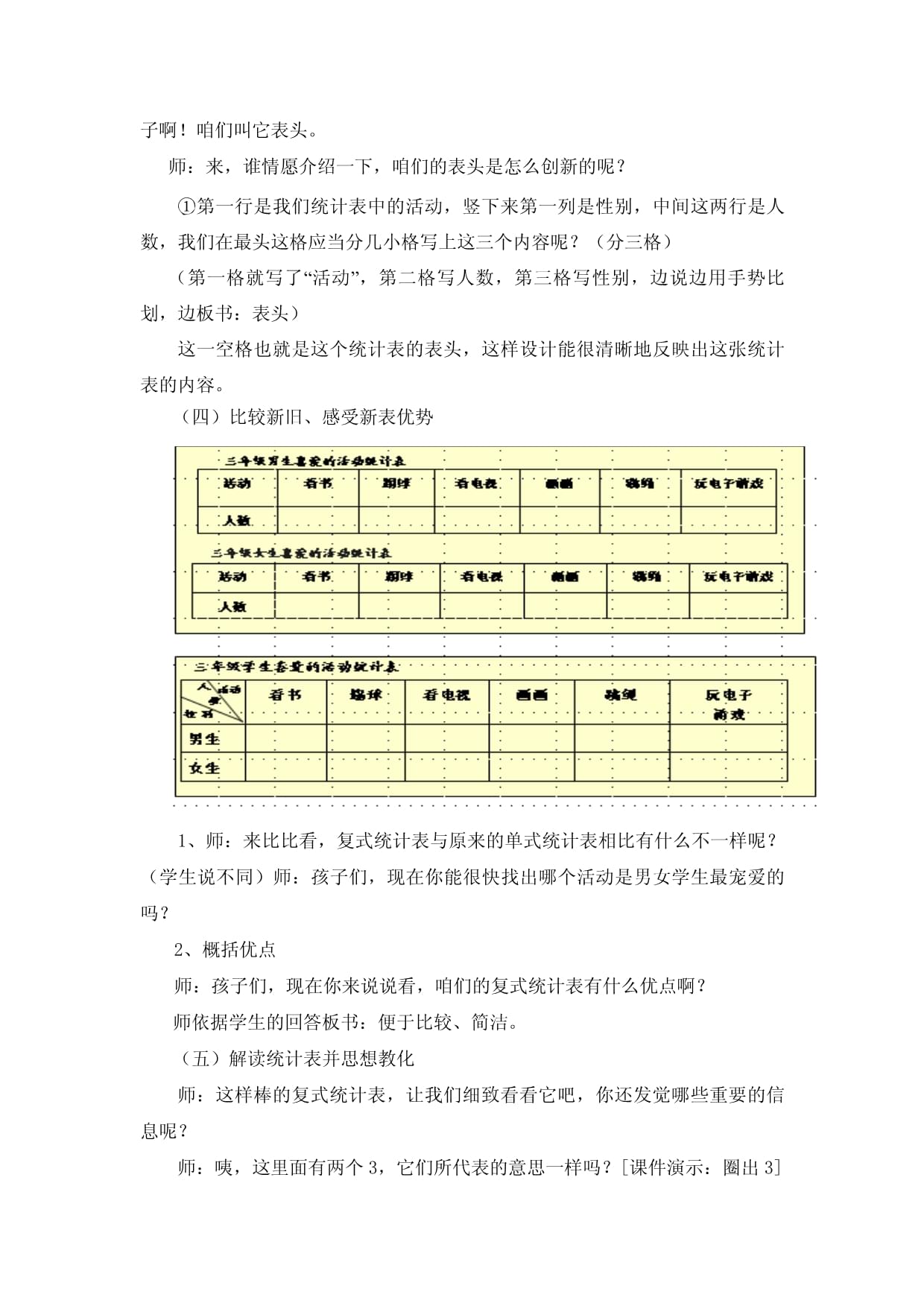 三下复式统计表教学设计_第5页