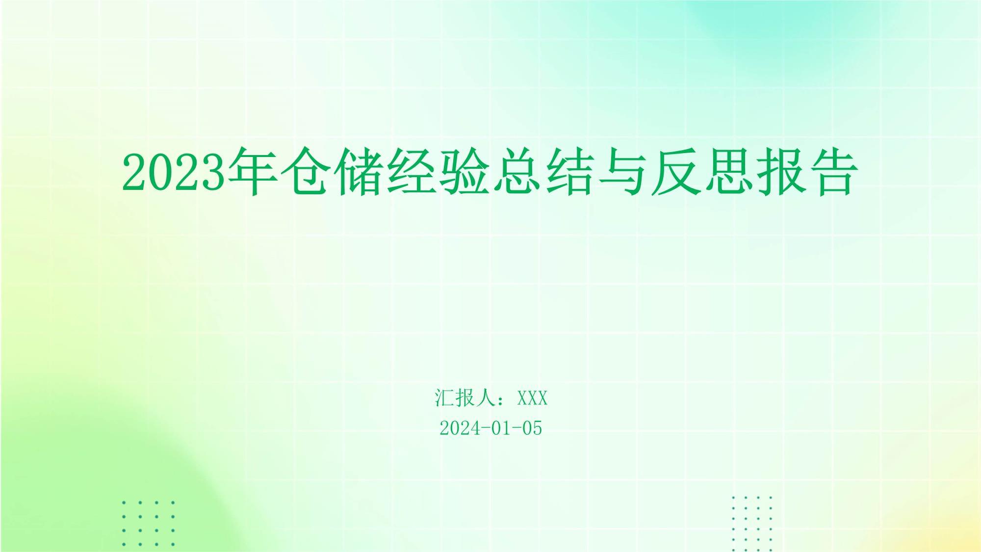 2023年倉儲經(jīng)驗總結(jié)與反思報告_第1頁