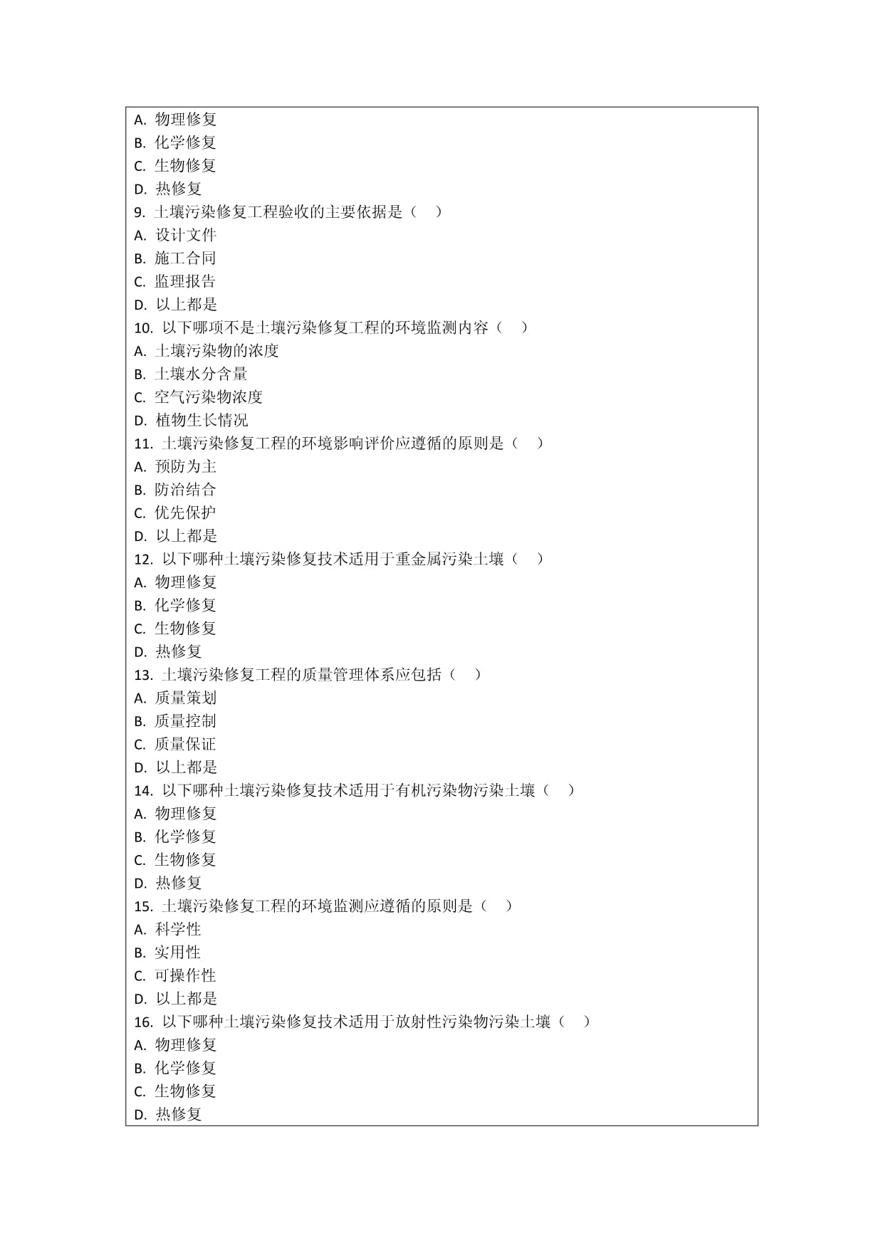 土壤污染治理与修复环境监管考核试卷_第2页