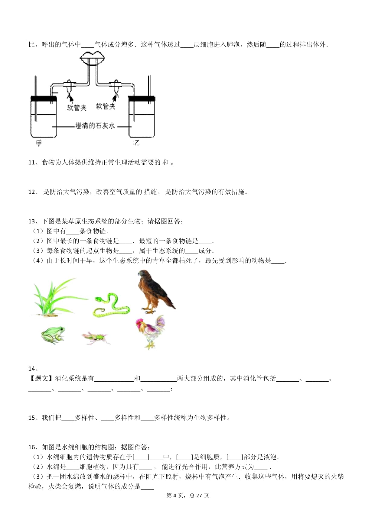 2025年人教kok电子竞技七kok电子竞技生物上册月考试卷_第4页