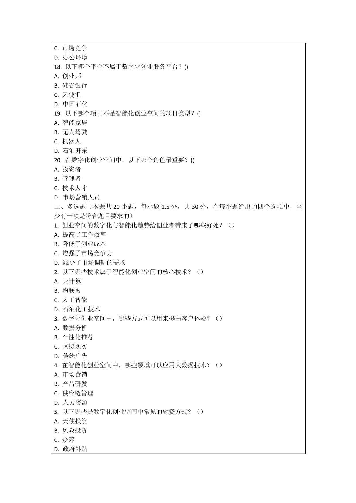 创业空间的数字化与智能化考核试卷_第3页