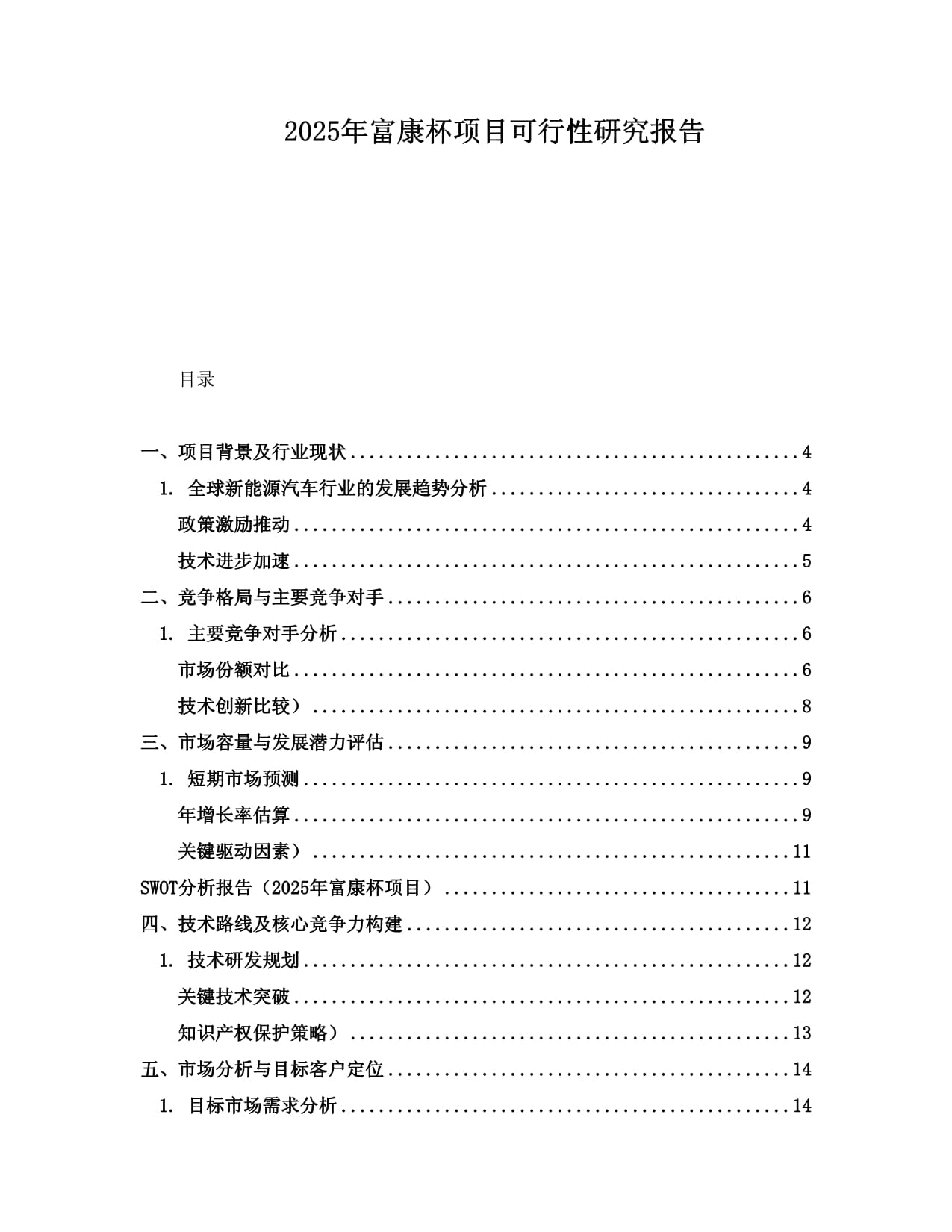 2025年富康杯项目可行性研究报告_第1页