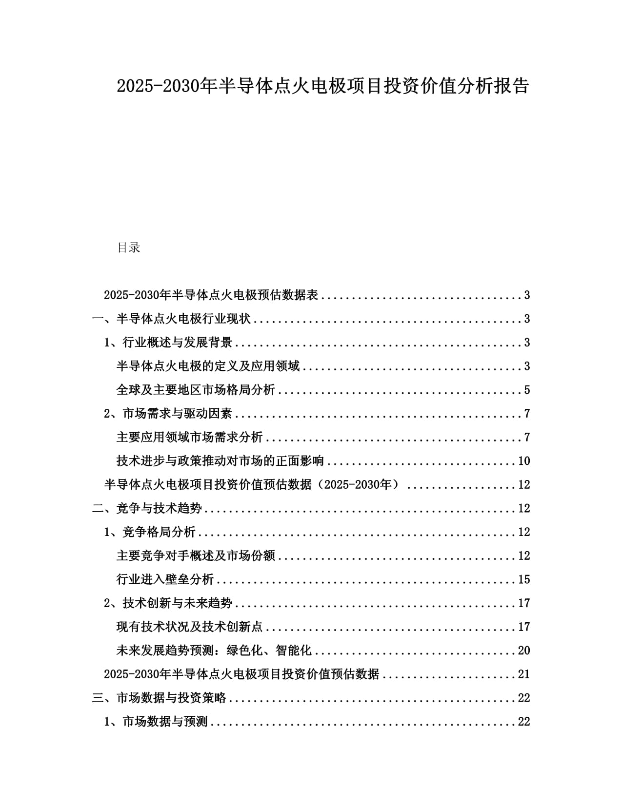 2025-2030年半导体点火电极项目投资价值分析报告_第1页