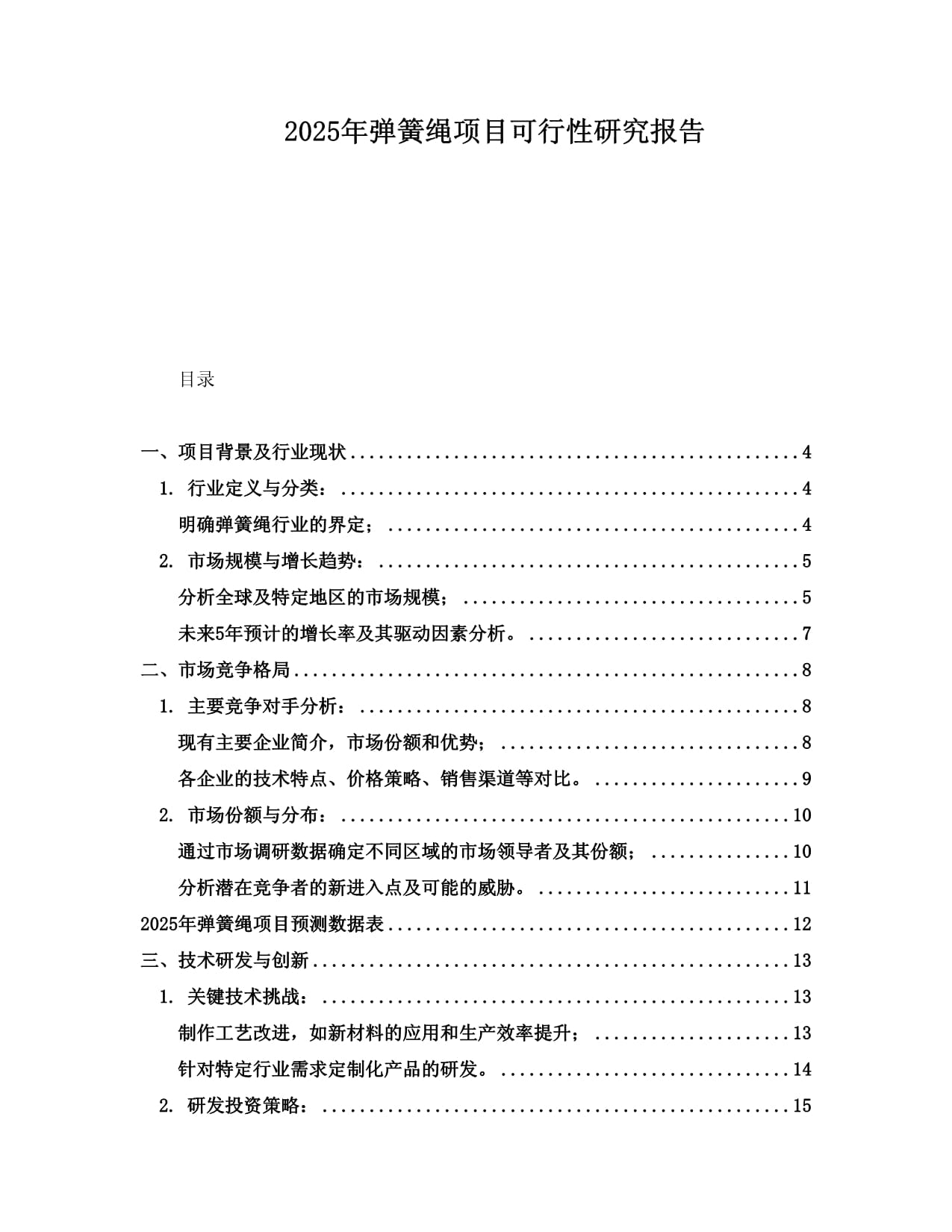 2025年弹簧绳项目可行性研究报告_第1页